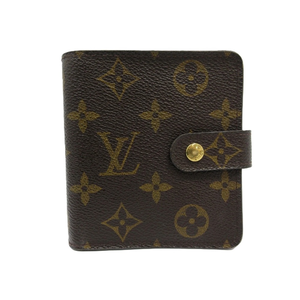 Louis Vuitton Monogram Compact Zip Wallet Leather
